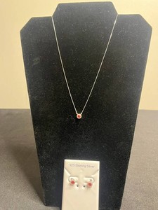 Moissanite Necklace & Earrings Matching Set - .925 Sterling Silver - $529 retail tag