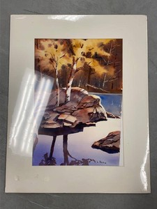 L. Backus Landscape Offset Litho Reproduction Matted Wall Art