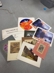 Group of Vintage Art Prints Including Salvador Dali & Landscape Works