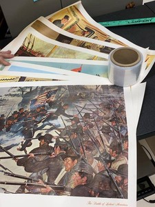 Vintage American Oil Company Historical Art Print Group Americana