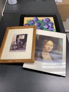 Group of Framed Wall Art Prints & Signed Floral Painting Decor