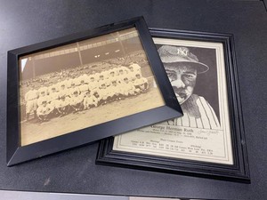 Group of Framed Babe Ruth Print and Vintage Baseball Team Photo