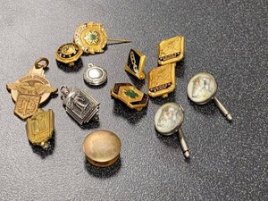 Group of Vintage School Pins Cufflinks Fraternal Medal Jewelry Lot