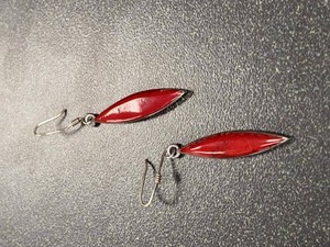 925 Sterling Silver Red Marquise Dangle Hook Earrings Vintage Pair