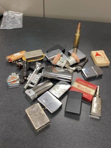 Group Vintage Zippo & Novelty Lighters Tobacciana Desk Items