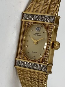 Jacques Picard Ladies Gold Tone Quartz Bracelet Watch Tested Diamonds