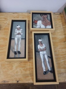 Barbara Waterman-Peters Framed Pandora Series Oil Paintings Set of 3