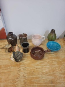 Studio Art Pottery Mixed Lot Bowls Vases Mug Decorative Ceramics