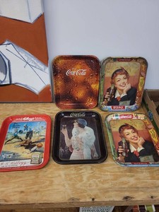 Lot of Assorted Coca-Cola & Kelloggs Advertising Serving Trays