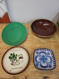 Vintage Pottery Serving Bowl Plate Dish Lot Brock of California Danish USA