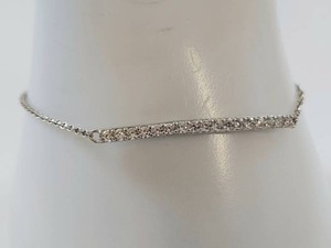 Sterling Silver Adjustable Bracelet with Clear Stones