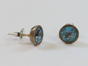 Sterling Silver Blue Stone Stud Earrings