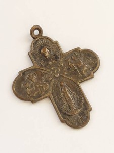 Vintage Sterling Silver Catholic Cross Pendant