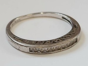 Sterling Silver Ring with Clear Square Stones