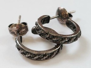 Sterling Silver Braided Hoop Earrings - 925