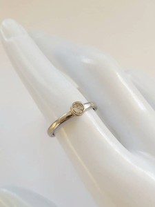 Sterling Silver Bezel-Set Solitaire Ring Size 7.25