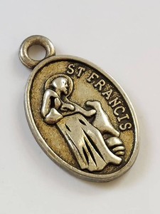 Vintage St. Francis Pet Blessing Medal Charm Sterling Silver