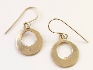 Elegant Sterling Silver Open Circle Dangle Earrings
