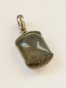 Polished Stone Pendant with Sterling Silver Frame