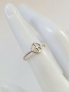 Sterling Silver Peace Sign Ring, Size 6
