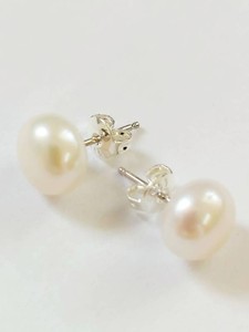 Elegant Pearl Stud Earrings with Sterling Silver Setting