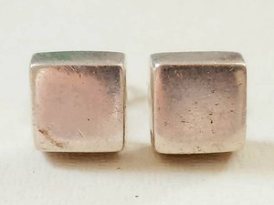 Sterling Silver Cube Stud Earrings