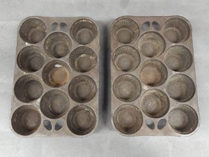 Lot Including Griswold Wagner Ware Cast Iron Gem Muffin Pans Pair