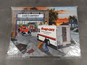 Custom Snap-on Tool Truck Garage Scene Signed Canvas Wall Art