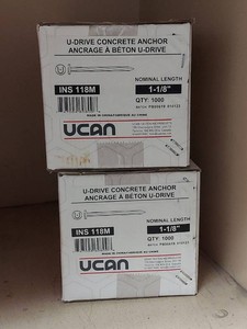 UCAN U-Drive Concrete Anchors INS 118M 1-18in Boxed Fastener Lot
