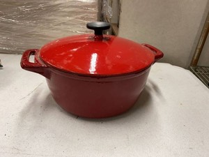 Tramontina Enameled Cast Iron Dutch Oven Red w Lid Brazil