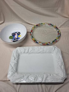 Picasso Face Bowl Williams Sonoma Platter Glass Charger Serving Lot