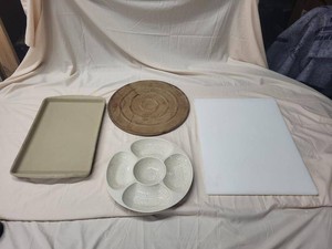 Pampered Chef Stoneware & Red Wing Serving Tray Kitchenware Lot