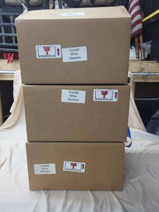 Lot of Assorted Crystal Wine Glasses Stemware in Divider Boxes