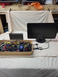 Dell Monitor D-Link Switch & Assorted Computer Cables Lot