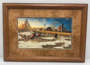 19 x 27 Framed Jim Hansel Print Harvest Roosters