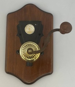 Vintage Coffee Grinder Themed Wall Hanging Match Safe 6.5 x 11