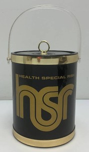 Vintage MCM Vinyl Health Special Risk Ice Bucket