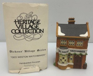 Vintage Department 56 The Heritage Villlage Collection Dickens Village Series Geo Weeton Watchmaker In Original Box
