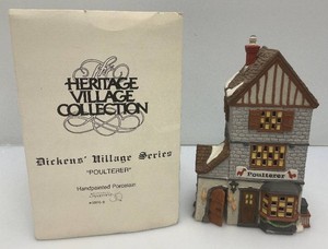 Vintage Department 56 The Heritage Villlage Collection Dickens Village Series Poulterer In Original Box (Box Beat Up)