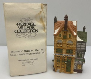 Vintage Department 56 The Heritage Villlage Collection Dickens Village Series Silas Thimbleton Barrister In Original Box (Box Beat Up)