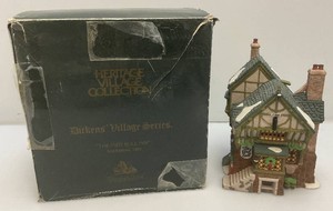 Vintage Department 56 The Heritage Villlage Collection Dickens Village Series The Pied Bull Inn 2nd Edition 1993 In Original Box (Box Beat Up)