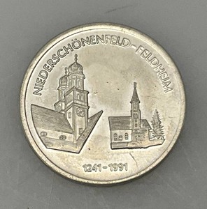 1864 12 Gulden Niederschonenfield-feldheim 1241-1991 Coin 13.82 Grams