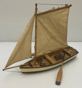 Collectible Wooden RowboatSailBoat 13 x 16