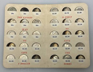 RELISTED DO TO NO PAYMENT Misc. Silver Dimes In Jamestown National Bank Holder 82.64 Grams Overall