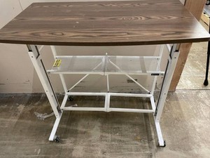 Adjustable Folding Utility Table Cart With Mesh Shelves