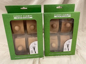 Precision Quilting Tools Classy Clamps Wooden Quilt Hangers (Lot of 2)