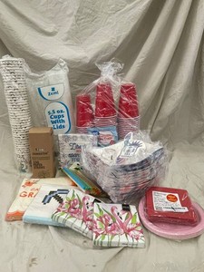 Mixed Lot - Party Cups, Plates, Napkins & Paper Straws
