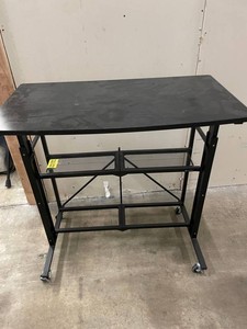 Up2U Folding Utility Table With Mesh Shelves and Casters