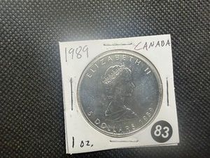 1989 BU Canadian 1 Oz. .9999 Silver Maple Leaf Coin