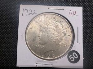 1922 Peace Silver Dollar Marked AU When Purchased
